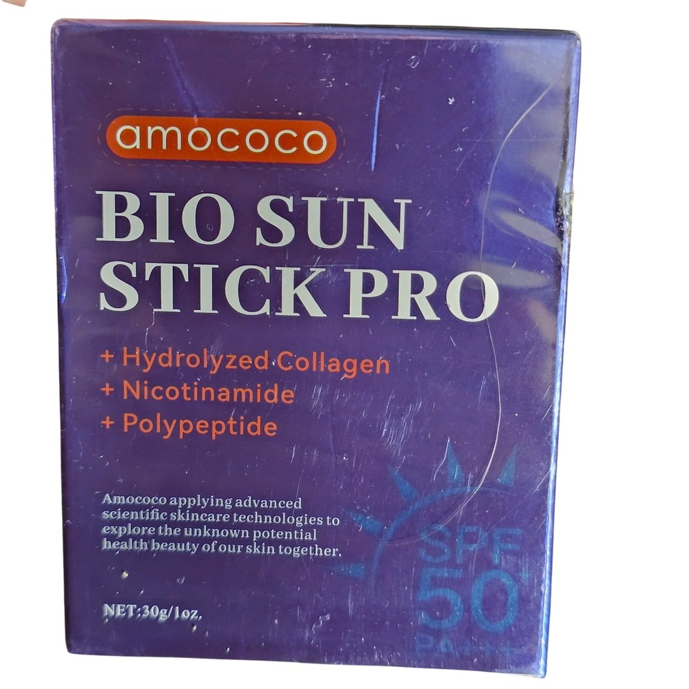 Amococo Bio Sun Stick Pro SPF 50+ PA++++ Hydrolyzed Collagen Sunscreen 30g 1oz